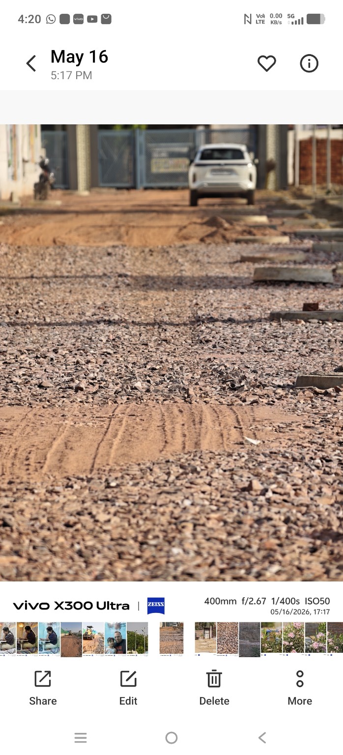 GSB aggregate layer prepared for Faridabad road construction