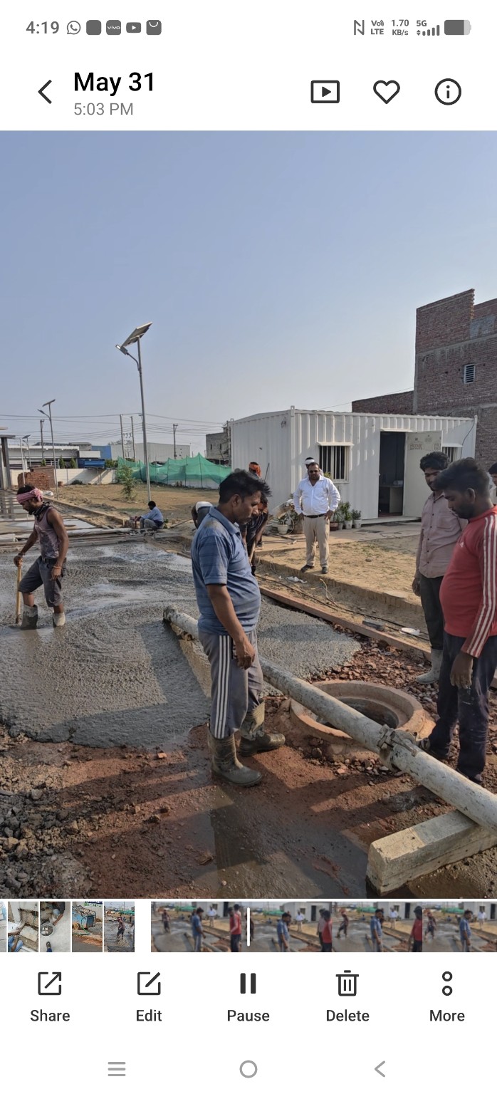 Mr. Mohit Gupta supervising cement concrete road work in Faridabad