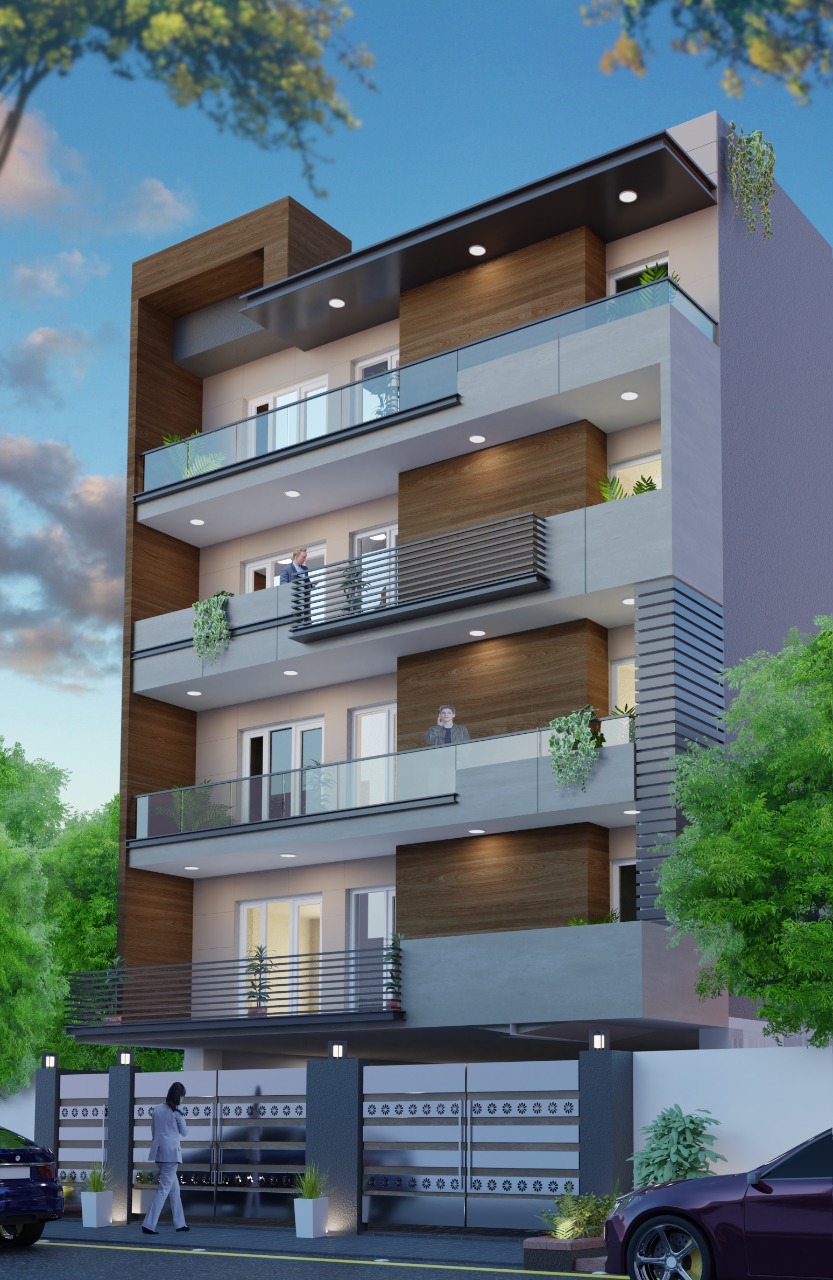 Architectural elevation design visual for Plot No. 51 Sector 13 Dwarka