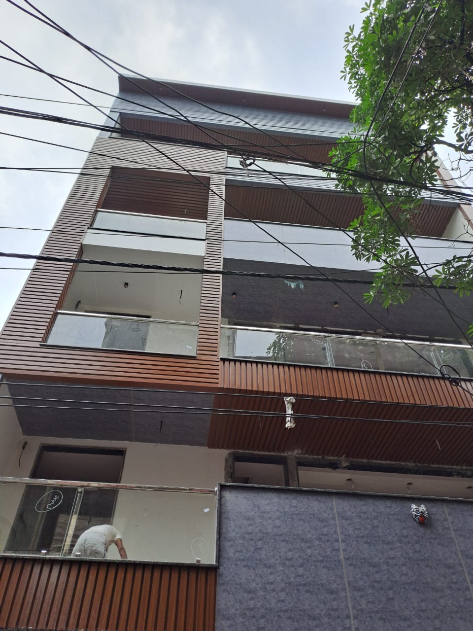Exterior finishing progress at 2/29 Yudhishthir Gali Vishwas Nagar